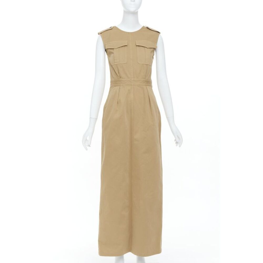 Dries Van Noten 2020 Runway Brown Utility Pocket Dress
